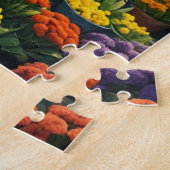 ジャマイカの花市場の外カラフルの上昇 ジグソーパズル (側面)