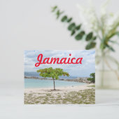 ジャマイカの閑静なビーチの木 ポストカード (スタンド正面)