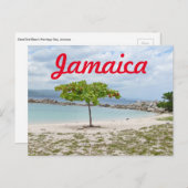 ジャマイカの閑静なビーチの木 ポストカード (正面/裏面)