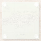 ジャマイカは地図を石版刷にしました ガラスコースター (裏面)