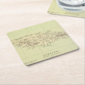 ジャマイカは地図を石版刷にしました スクエアペーパーコースター (アングル)