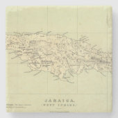 ジャマイカは地図を石版刷にしました ストーンコースター (正面)