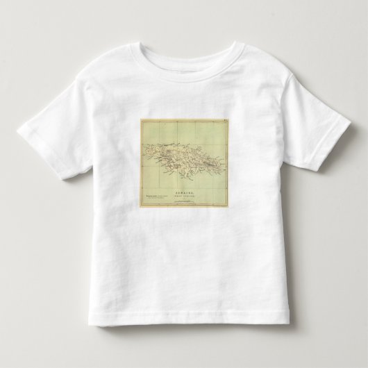 ジャマイカは地図を石版刷にしました トドラーTシャツ (正面)