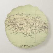 ジャマイカは地図を石版刷にしました ラウンドクッション (裏面)