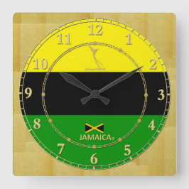 ジャマイカは金ゴールドのモダンな柱時計のギフトの販売を着色します スクエア壁時計