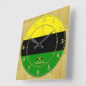 ジャマイカは金ゴールドのモダンな柱時計のギフトの販売を着色します スクエア壁時計 (傾斜)