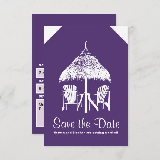 ジャマイカへのスーツケースタグ セーブザデート (正面/裏面)