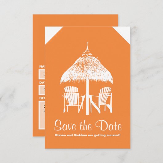 ジャマイカへのスーツケースタグ 招待状 (正面/裏面)