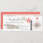 ジャマイカへの搭乗券の保存 セーブザデート (正面/裏面)