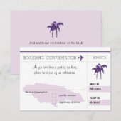 ジャマイカへの搭乗券の出欠確認カード 出欠カード (正面/裏面)