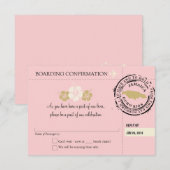 ジャマイカへの搭乗券の出欠確認 出欠カード (正面/裏面)