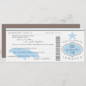 ジャマイカへの搭乗券結婚式招待状 招待状 (正面/裏面)