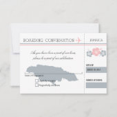 ジャマイカへの搭乗券 RSVP 出欠カード (正面)