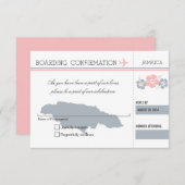 ジャマイカへの搭乗券 RSVP 出欠カード (正面/裏面)