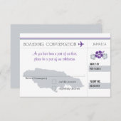 ジャマイカへの搭乗券 RSVP 出欠カード (正面/裏面)