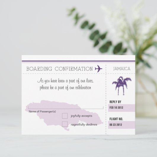 ジャマイカへの搭乗券 RSVP (スタンド正面)