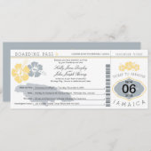 ジャマイカへの結婚式の搭乗券 招待状 (正面/裏面)