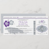 ジャマイカへの結婚式の搭乗券 招待状 (正面/裏面)