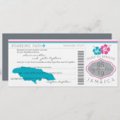 ジャマイカへの結婚式招待状 - 搭乗券 招待状 (正面/裏面)