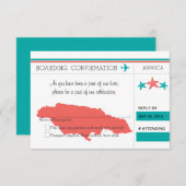 ジャマイカへのRSVPの搭乗券 出欠カード (正面/裏面)