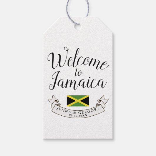 ジャマイカへようこそ |宛先ウェディングカスタム ギフトタグ (正面)