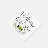 ジャマイカへようこそ |宛先ウェディングカスタム スタンダードカクテルナプキン (角)