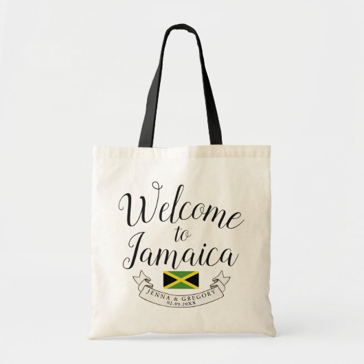 ジャマイカへようこそ |宛先ウェディングカスタム トートバッグ (正面)