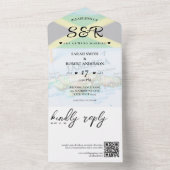 ジャマイカアイランドジャマイカ国旗の目的地の結婚式 オールインワン招待状 (内側)