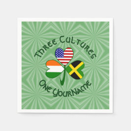 ジャマイカアイリッシュアメリカンシャムロパーソナライズされたック スタンダードカクテルナプキン