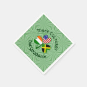 ジャマイカアイリッシュアメリカンシャムロパーソナライズされたック スタンダードカクテルナプキン (角)