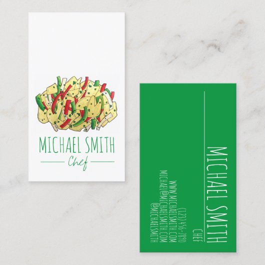 ジャマイカアクキーとサルトフィッシュタラのフードケーターシェフ 名刺 (正面/裏面)