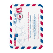 ジャマイカエアメール結婚式3x4の日付を保存 マグネット (縦)