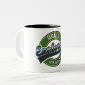 ジャマイカエクスプローラーのアドベンチャーロゴ ツートーンマグカップ (正面左)