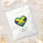 ジャマイカカップル結婚ハート フェイバーバッグ (クリップ留めされた状態)