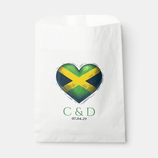 ジャマイカカップル結婚ハート フェイバーバッグ (正面)