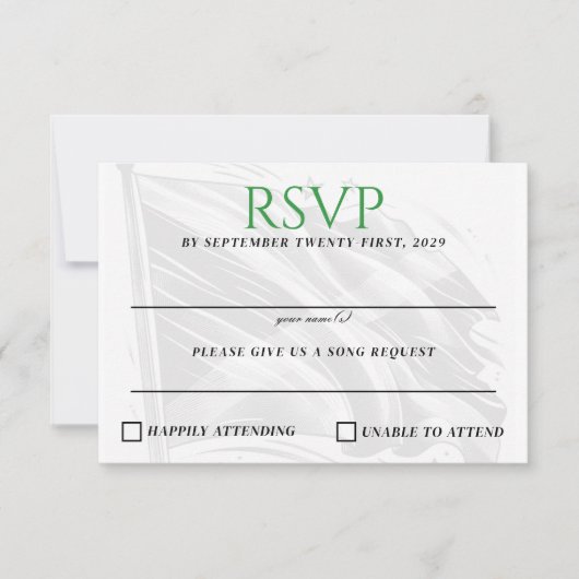 ジャマイカカップル 出欠カード (正面)