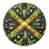 ジャマイカカラーでセラミックノブを引く セラミックノブ (正面)