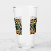 ジャマイカカラーのガラスカップ タンブラーグラス (右)