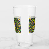 ジャマイカカラーのガラスカップ タンブラーグラス (左)