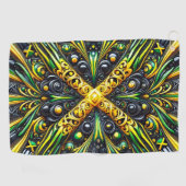 ジャマイカカラーのゴルフタオル ゴルフタオル (横)