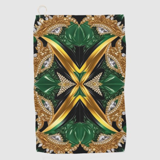 ジャマイカカラーのゴルフタオル ゴルフタオル (正面)