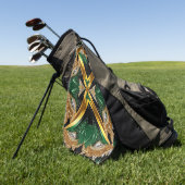 ジャマイカカラーのゴルフタオル ゴルフタオル (グリーン)