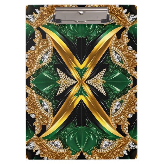 ジャマイカカラーの愛国的なクリップボード クリップボード (正面)