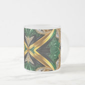 ジャマイカカラーの曇り小ガラスマグ フロストグラスマグカップ (正面右)