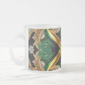 ジャマイカカラーの曇り小ガラスマグ フロストグラスマグカップ (左)