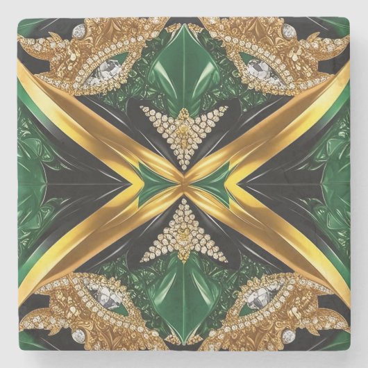 ジャマイカカラーの特別な石コースター ストーンコースター (正面)