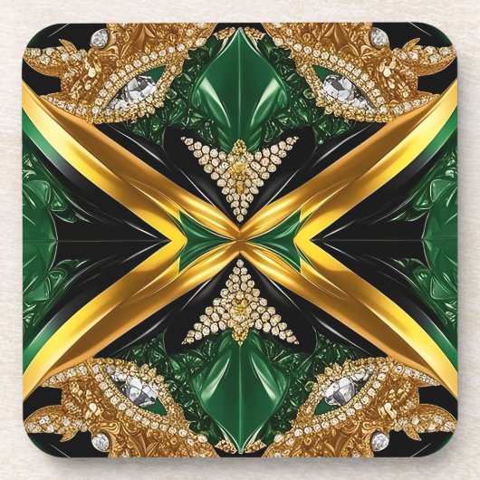 ジャマイカカラーを使用した懸命プラスチックコースター コースター (正面)