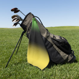 ジャマイカカラーグラデーショングラデーショングリーン金ゴールドとブラック ゴルフタオル