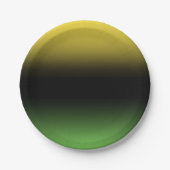 ジャマイカカラーグラデーショングラデーション緑と黄色 ペーパープレート (正面)