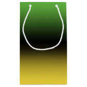 ジャマイカカラーグラデーショングラデーション緑と黄 スモールペーパーバッグ (裏面)